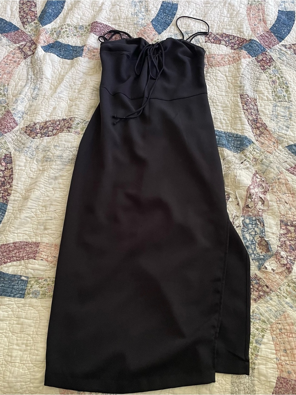 Abercrombie & Fitch Black Midi Slip Dress